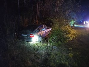 Auto uszkodzone w wyniku zdarzenia drogowego w miejscowości Bielawy