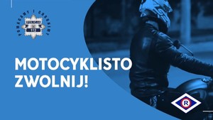 plakat  akcji - motocyklista  na  motorze